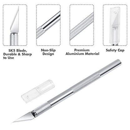 Craft Knife Precision Cutter and Self Healing Cutting Craft Mat Hobby Knife Set with 30 PCS Knife for Art Hobby Craft Scrapbooking Stencil (32 Count)