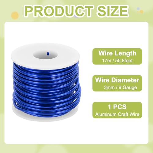 9 Gauge Anodized Aluminum Craft Wire Bendable Bonsai Training Wire 56 Feet 3mm for Sculpting Crafts Wreath Floral Beading Jewelry Making
