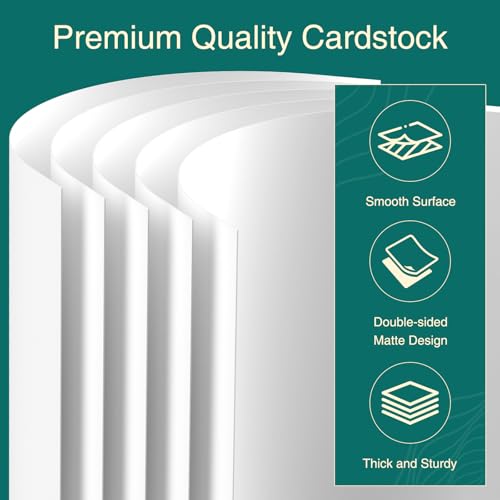 Cardstock 5 x 7 Inch 220 Sheets 190 gsm Heavyweight Card Stock Paper White Cardstock Printer Paper Perfect for Wedding Invitations (220 Count)