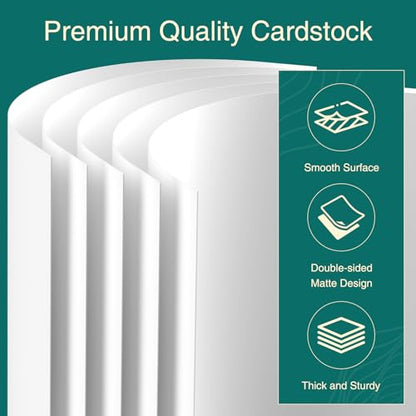 Cardstock 5 x 7 Inch 220 Sheets 190 gsm Heavyweight Card Stock Paper White Cardstock Printer Paper Perfect for Wedding Invitations (220 Count)