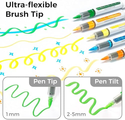 Acrylic Paint Markers Brush Tip 72 Colors Opaque Paint Pens (72 Count)