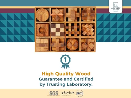 12 in 1 3D Wood Puzzle Box Set (12 Count)