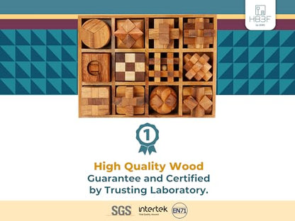 12 in 1 3D Wood Puzzle Box Set (12 Count)