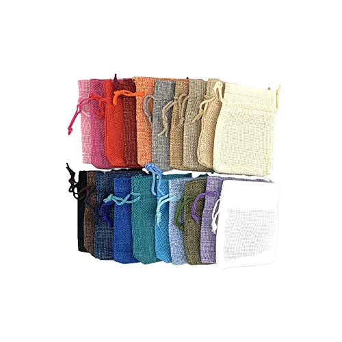 Pack of 20 Burlap Gift Bags with Drawstring Linen Jewelry Pouches Wedding Jute Bags for Jewelry and Treat Pouches Birthday Party Wedding Favors Gift