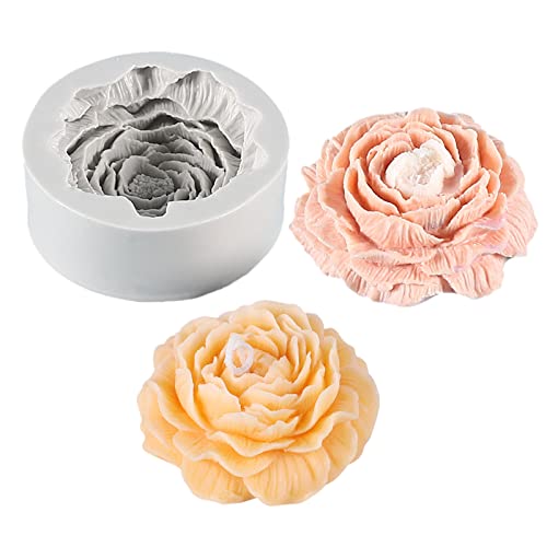 Peony Flower Candle Silicone Mold Soap Mold Fondant Chocolate Cake Candy Moulds Epoxy Resin Plaster Clay Baking Pastry Tools