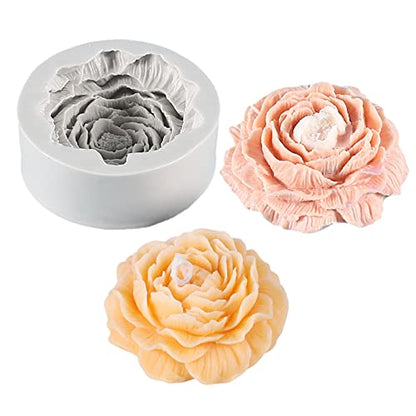 Peony Flower Candle Silicone Mold Soap Mold Fondant Chocolate Cake Candy Moulds Epoxy Resin Plaster Clay Baking Pastry Tools