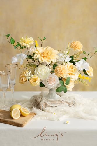 Creamy Yellow Artificial Dahlias (25 Count)