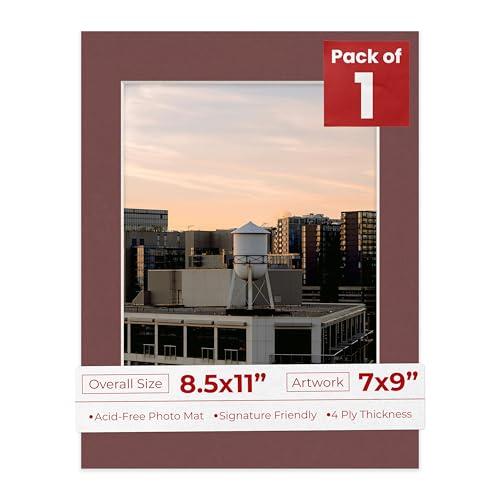 8.5x11 Mat Bevel Cut for 7x9 Photos