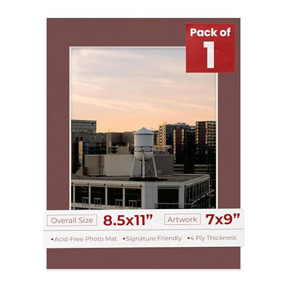 8.5x11 Mat Bevel Cut for 7x9 Photos