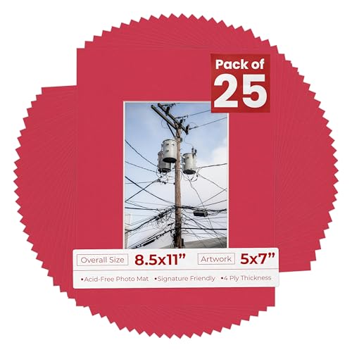 5x7 Mat for 8.5x11 Frame (25 Count)