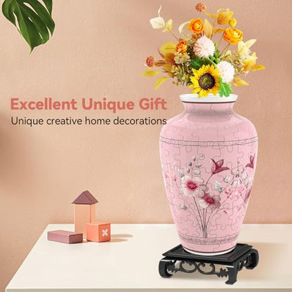 3D Puzzle Vase for Adults with 120 Plastic Pieces (120 Count)