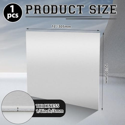 1 Pack 5052 Aluminum Sheet Metal 12" x 12" Aluminum Plate 1 (2 Count)