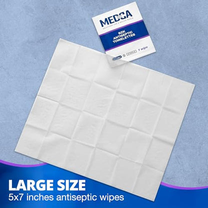 Hand Wipes – (Pack of 100) Benzalkonium Chloride Swabs Individual BZK Single-Use Packets by MEDca (100 Count)