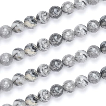 120pcs Adabele Natural Landscape Jasper Gemstone 6mm Round Beads (124 Count)