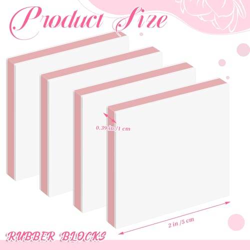 24 Pcs 2" x 2" Rubber Carving Block Printmaking Stamp (24 Count)