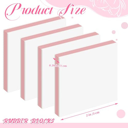 24 Pcs 2" x 2" Rubber Carving Block Printmaking Stamp (24 Count)