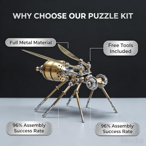 3D Metal Puzzle Steampunk Vespa Mechanical Model DIY Assembly for Adults 140+ PCS 2