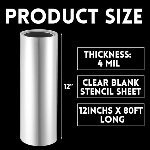 12 Inches x 80 ft Rolls 4 Mil Acetale Stencil Sheets for Crafts