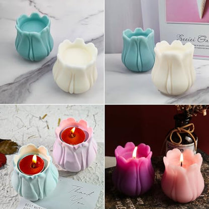 2PCS Tulip Candle Soap Molds