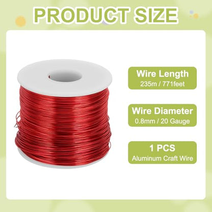 20 Gauge Anodized Aluminum Craft Wire Bendable Bonsai Training Wire 771 Feet 0.8mm for Sculpting Crafts Wreath Floral Beading Jewelry Making