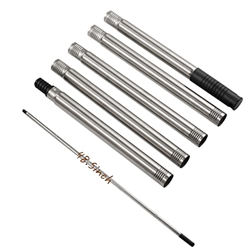 5PCS Paint Roller Extension Pole 48.5" Stainless Steel Telescopic Rod