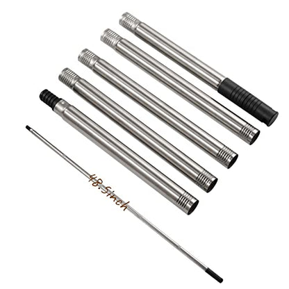 5PCS Paint Roller Extension Pole 48.5" Stainless Steel Telescopic Rod