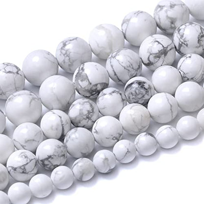 90pcs 4mm AAA Natural Stone Beads White Howlite Turquoises Round Loose Beads for Jewelry Making DIY Bracelet