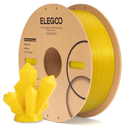 PLA 3D Printer Filament 1.75mm Sparkle Gold Yellow 1KG (35.274 Ounce)
