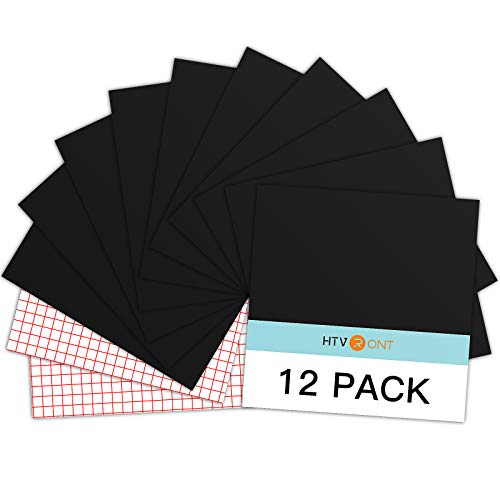 Glossy Black Permanent Vinyl 12 Pack 12"x12" Compatible with Cricut