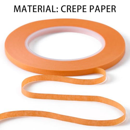 2 Pack 1 4" inch x 60yd Orange Painters Tape Easy Removal Thin Narrow Finishing Masking Tape Painting Tape Wall Tape (2 Count)