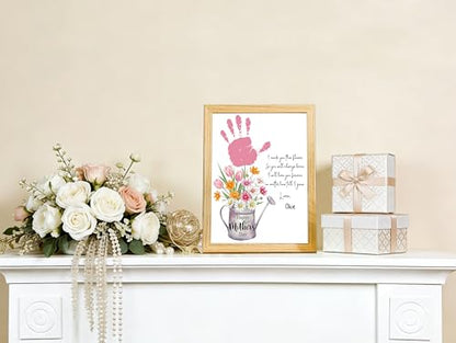 10 Pack Mothers Day Flower Handprint Art Greeting Cards (10 Count)