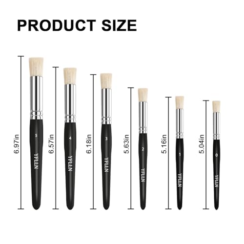 Wooden Stencil Brushes Natural Stencil Bristle Dome Art Painting Brushes Wood Paint Template Brush for Painting On Stencil Projects