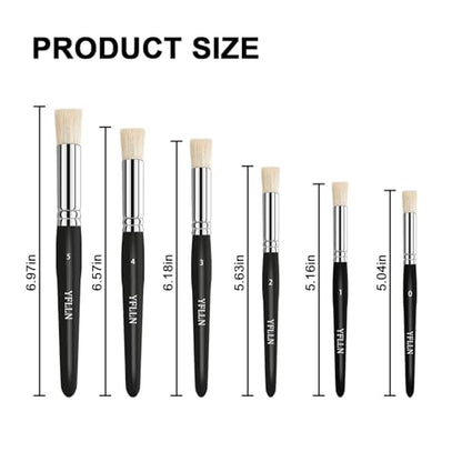 Wooden Stencil Brushes Natural Stencil Bristle Dome Art Painting Brushes Wood Paint Template Brush for Painting On Stencil Projects