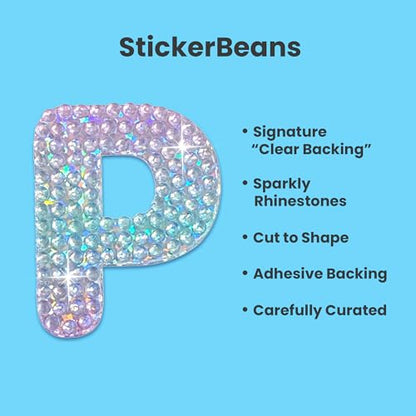 Sparkly Rhinestone Alphabet Letter Sticker P