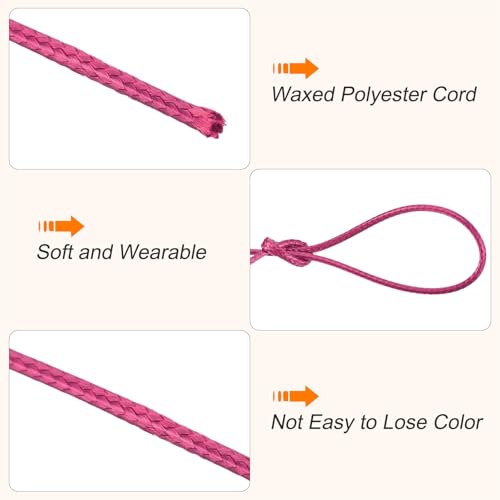 Waxed Cord 1mm Waxed Polyester Cord 175 Yard Wax String for Bracelet Making