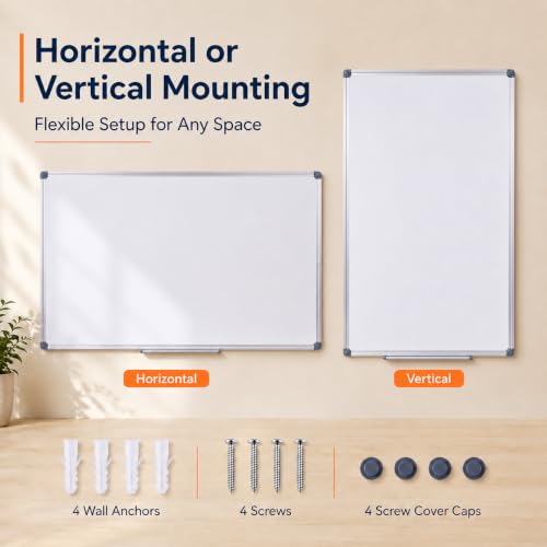 Magnetic White Board 48 x 36 Dry Erase Board for Wall