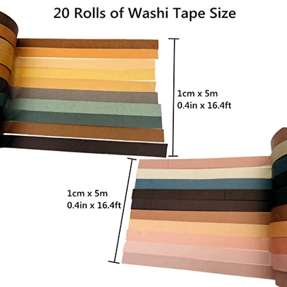 20 Rolls Washi Tape Set (20 Count)