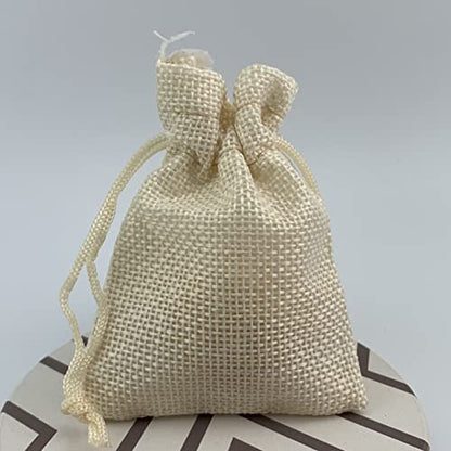 Pack of 25 Burlap Gift Bags with Drawstring Linen Jewelry Pouches Wedding Hessian Jute Bags for Birthday and Treat Pouches Party Wedding Favors Gift