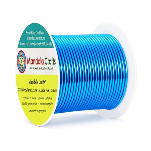 14 Gauge Bondi Blue Anodized Aluminum Craft Wire