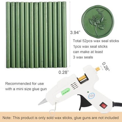 52pcs Pine Green Sealing Wax Sticks