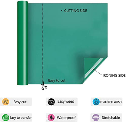 HTV Iron on Vinyl 12Inch by 12ft Roll HTV Heat Transfer Vinyl for T