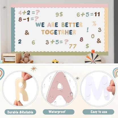 221 Pcs Boho Bulletin Board Letters for Classroom Wall (221 Count)