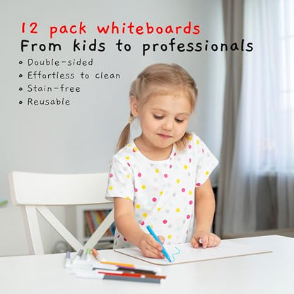 Bigtime 12 Pack 9x12 Classroom Whiteboards for Kids (12 Count)