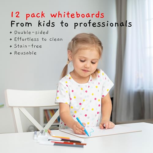 Bigtime 12 Pack 9x12 Classroom Whiteboards for Kids (12 Count)
