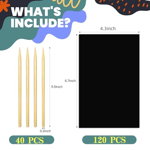 Rainbow Scratch Art Paper Sets Arts Crafts Supplies for Kid160 Pcs