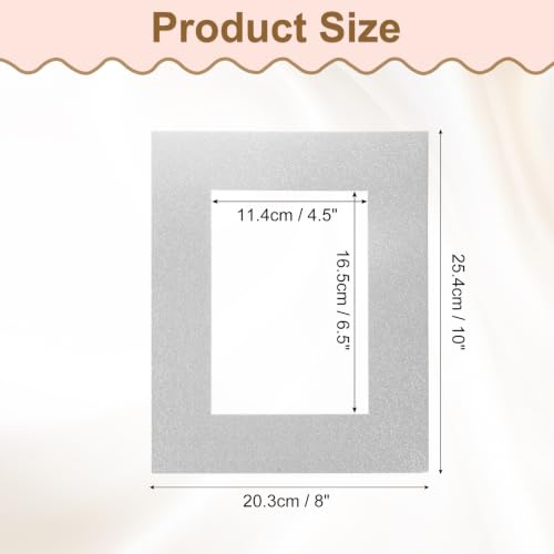 Picture Mats 8 x 10 for 5 x 7 Pictures Acid Free White Core Bevel Cut Frame Mattes for Display Art Measuring