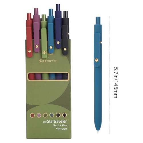 Colored Gel Pens 12 Pack 0.7mm Medium Point Pens for Journaling (12 Count)