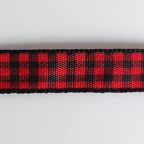 Red and Black Gingham Plaid Checked Ribbon 25 Yards Each Roll 100% Polyester (75 Foot)