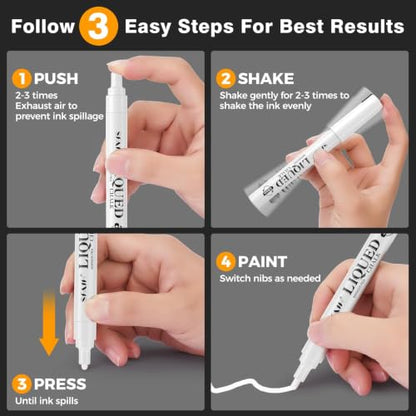 4 Colors Liquid Chalk Markers for Blackboard (8 Count)