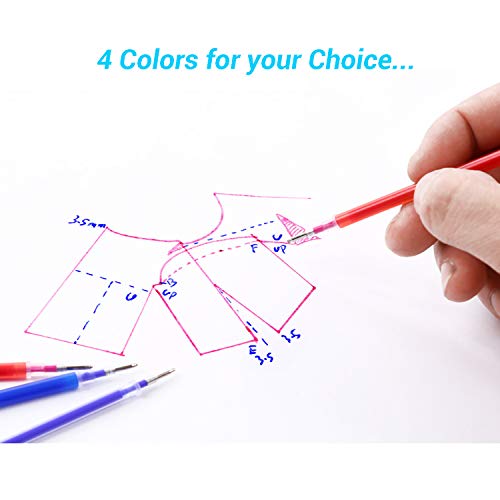 Heat Erasable Fabric Marking Pens with 28 Refills for Tailors Sewing (4 Count)